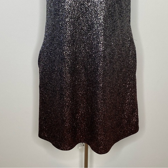 Cato Metallic Rose Gold Sparkle Ombré Dress - Picture 4 of 10
